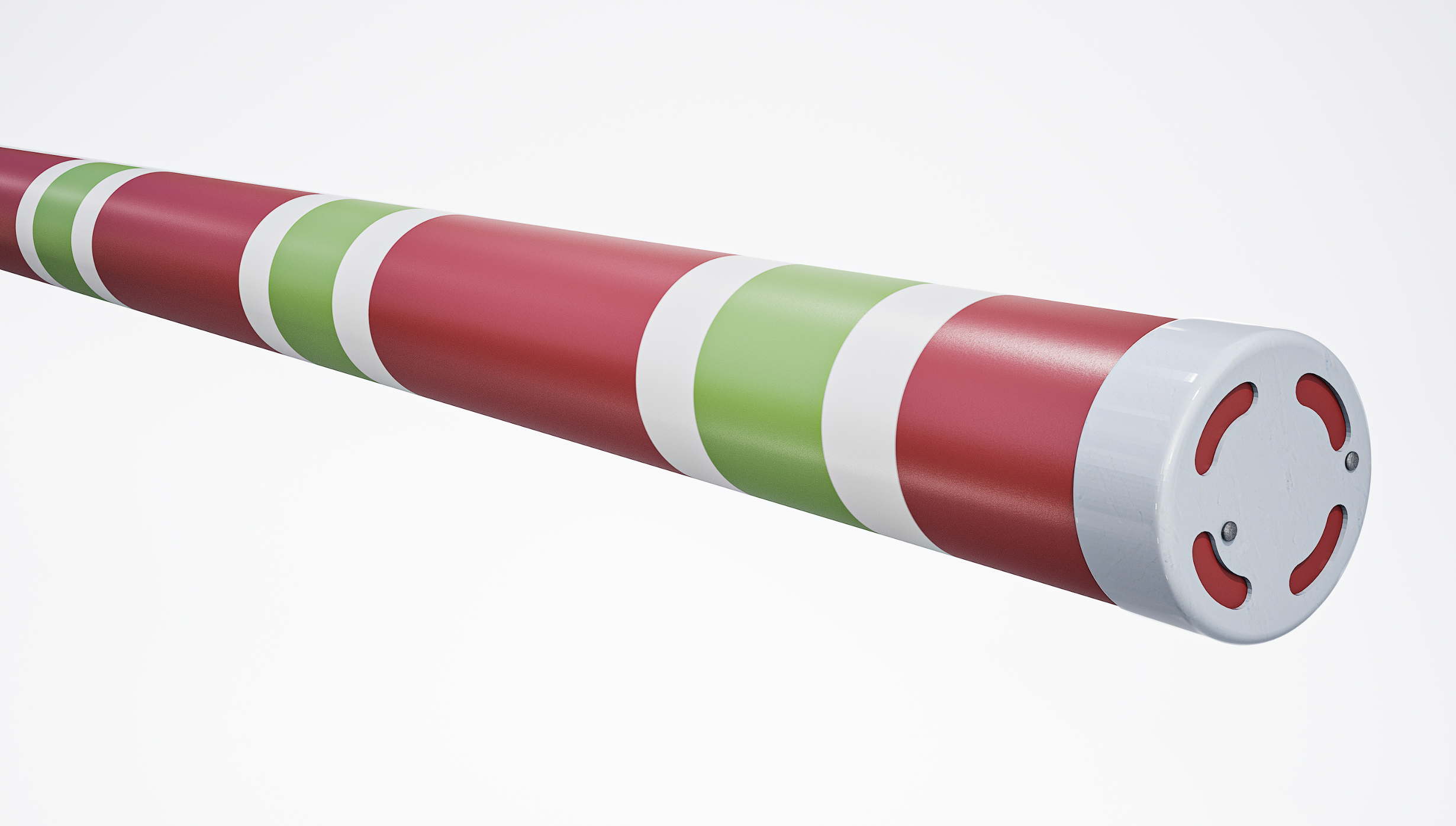 Premium+ Hindernisstange • 300cm • Rot + Hellgrün + Weiß