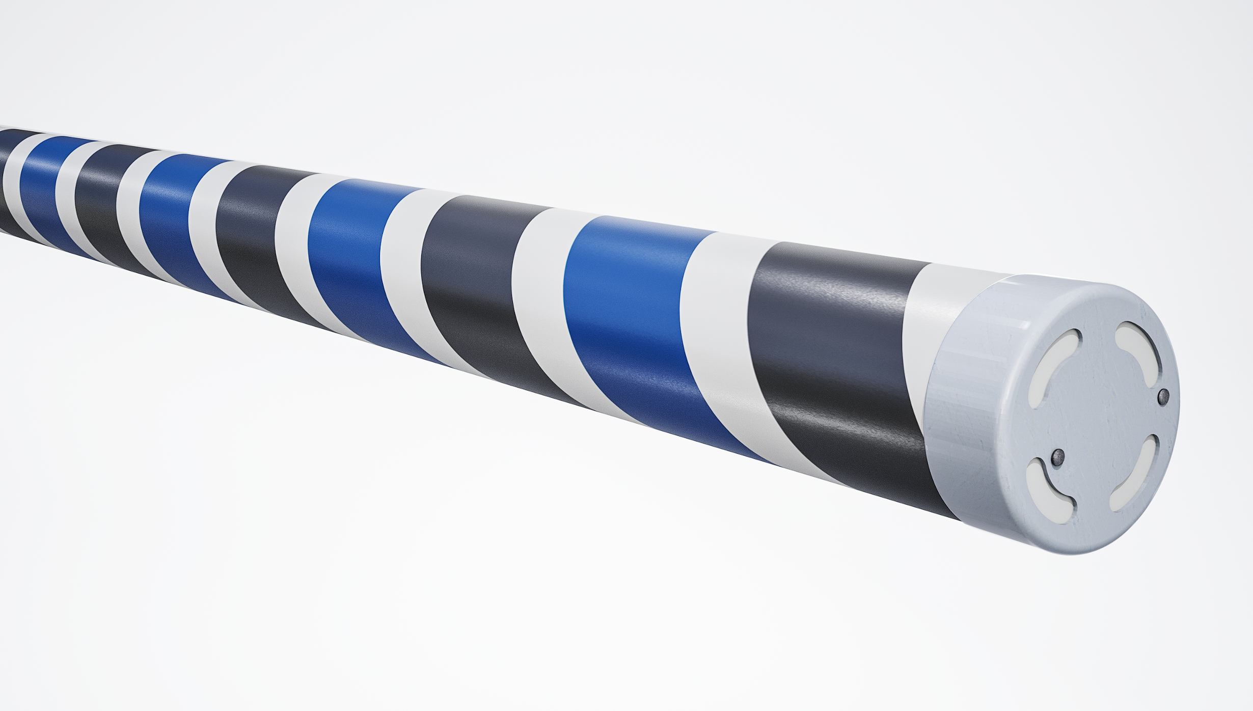 Premium+ Hindernisstange • 300cm • Spirale • Weiß + Blau + Schwarz