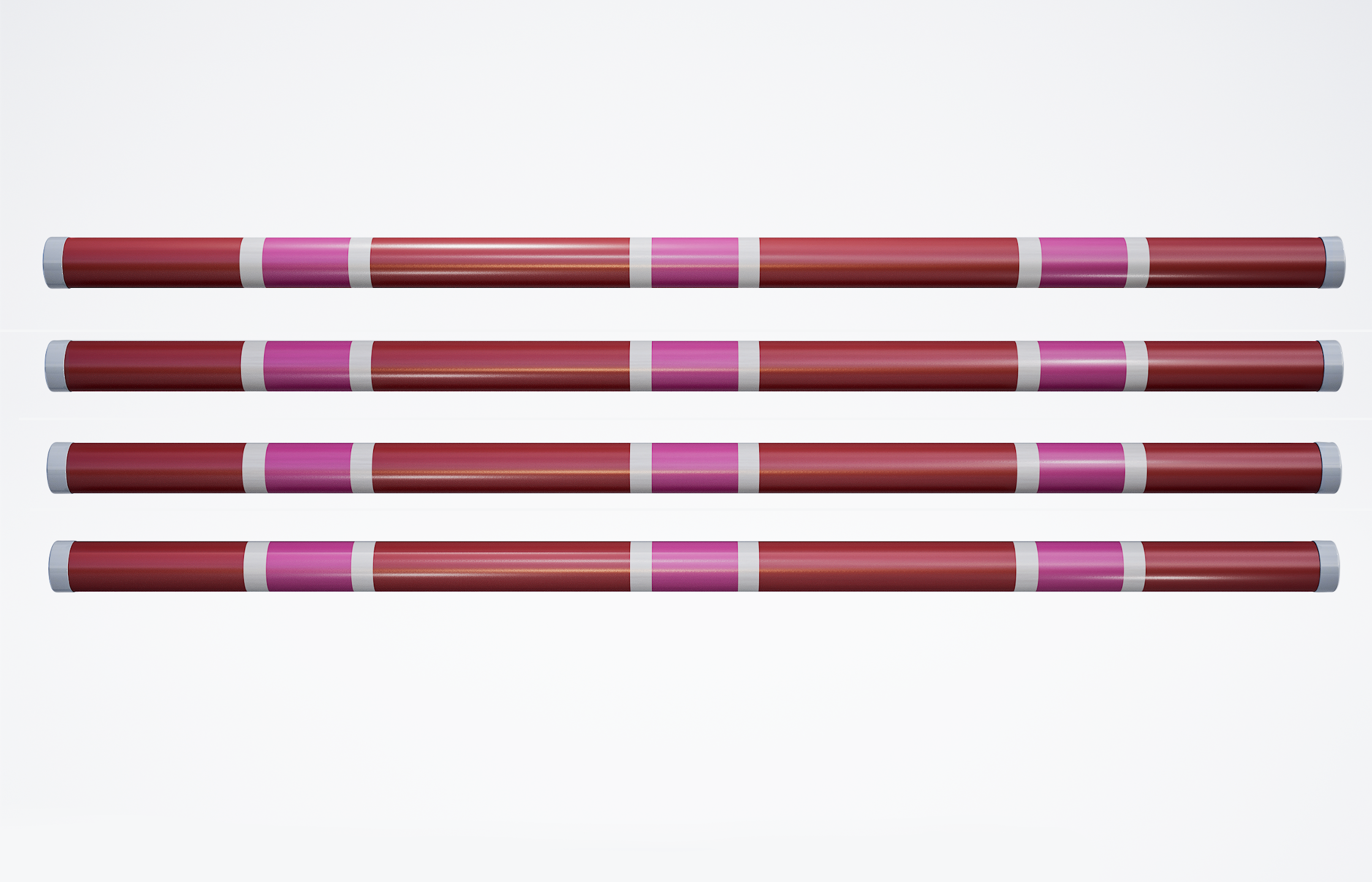 Premium+ Hindernisstange • 300cm • Rot + Weiß + Pink