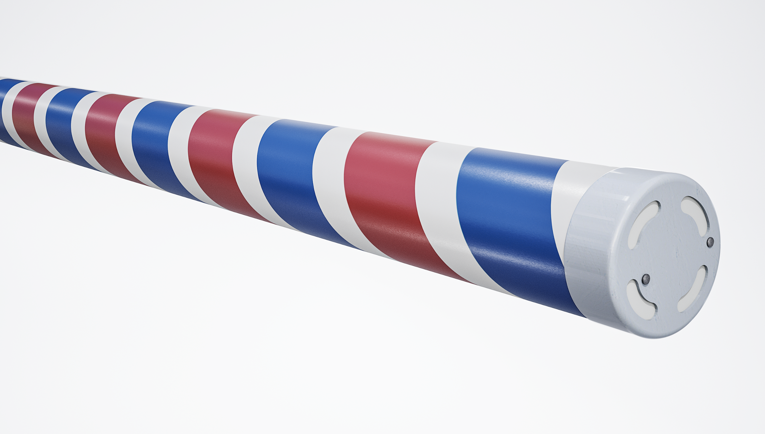 Premium+ Hindernisstange • 300cm • Spirale • Weiß + Rot + Blau