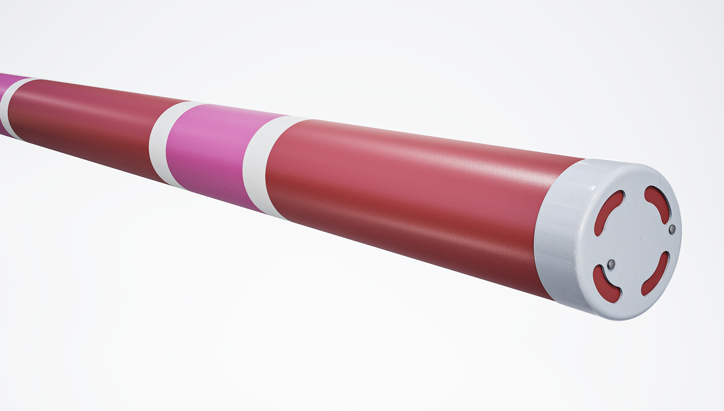 Premium+ Hindernisstange • 300cm • Rot + Weiß + Pink