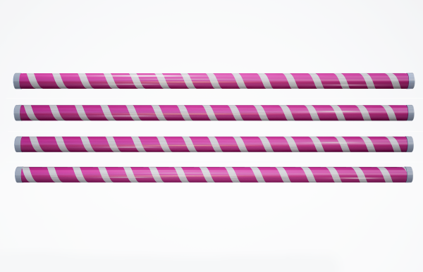 Premium+ Hindernisstange • 300cm • Spirale • Pink + Weiß
