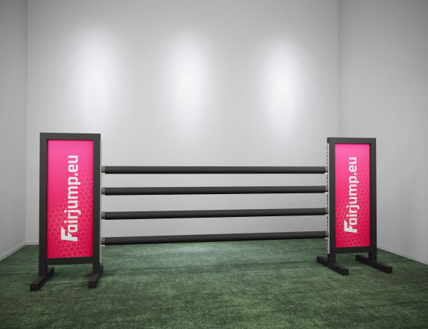 Werbeständer 180cm • Incl. Montage, Druck & Design • Schwarz